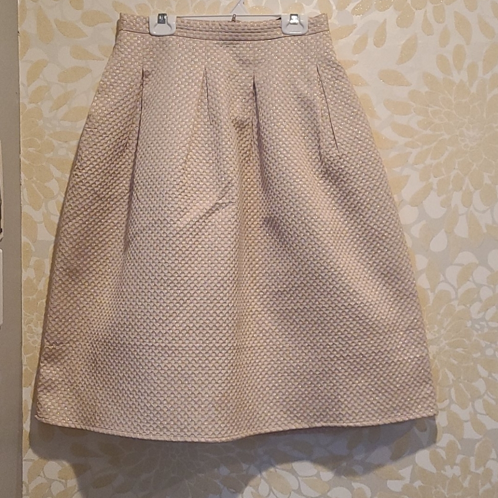 Blush pink pleated skirt